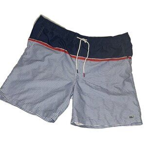 Vineyard Vines Men sz Large Target Striped Red White Blue Swim Trunks Mesh Liner